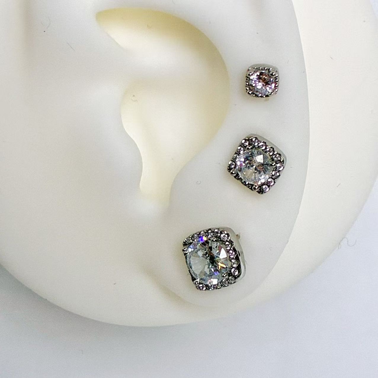 Set 3 Orecchini “Quadrato Royale”