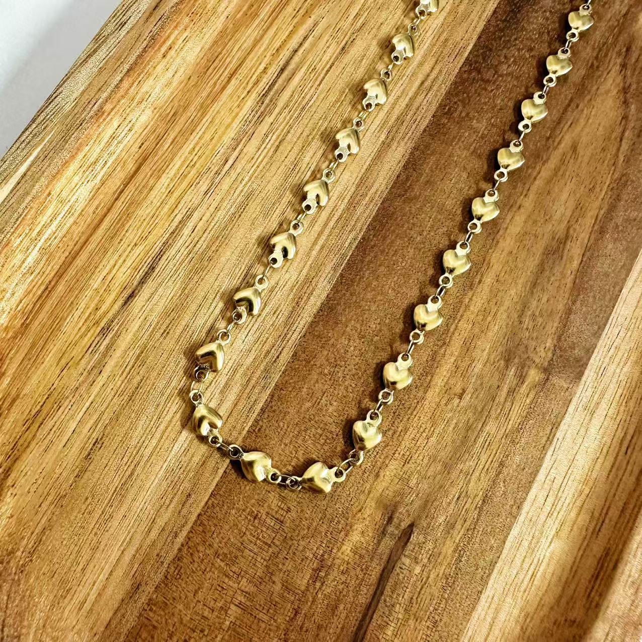 (C118)Collana cuoricini girocollo in acciaio inox