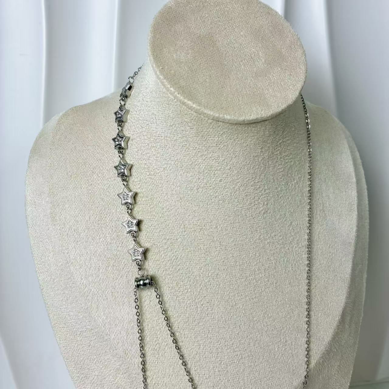 (C151) COLLANA SALISCENDI STELLA IN ACCIAIO INOX