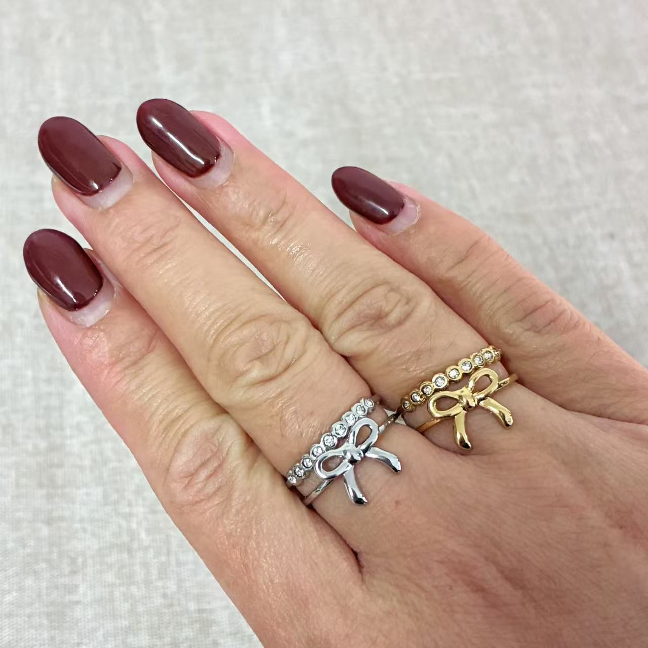 Anello Fiocco con Cristalli