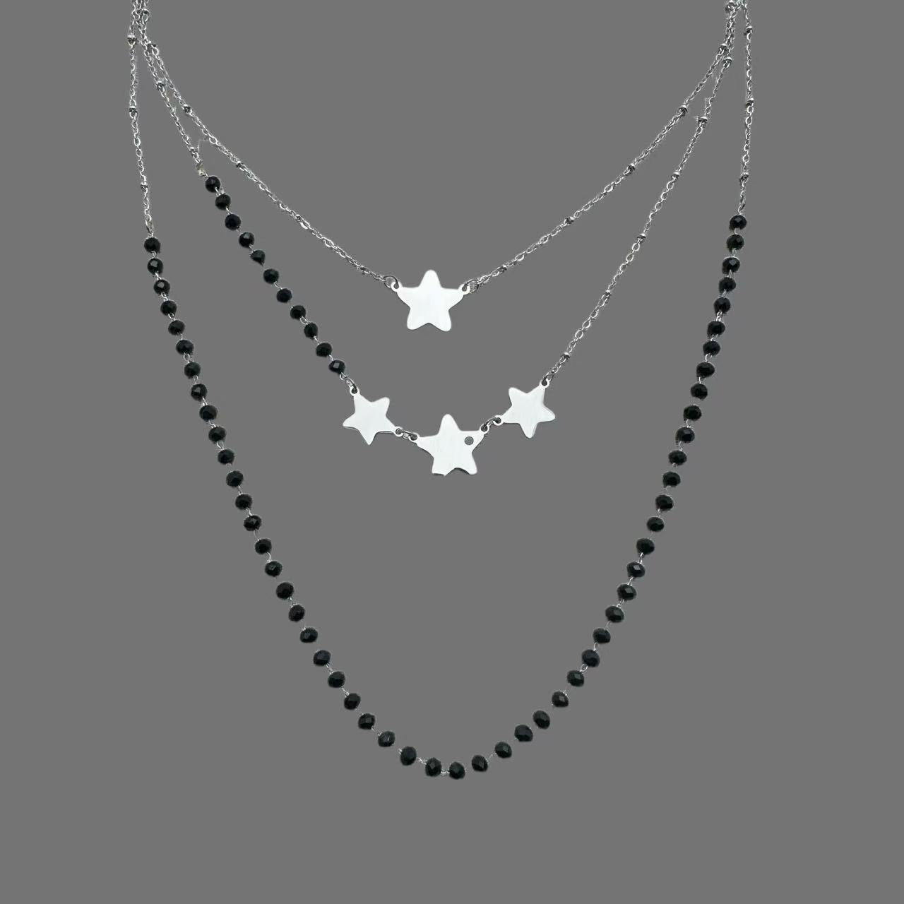 (C326)Collana 3 in 1 con stelle