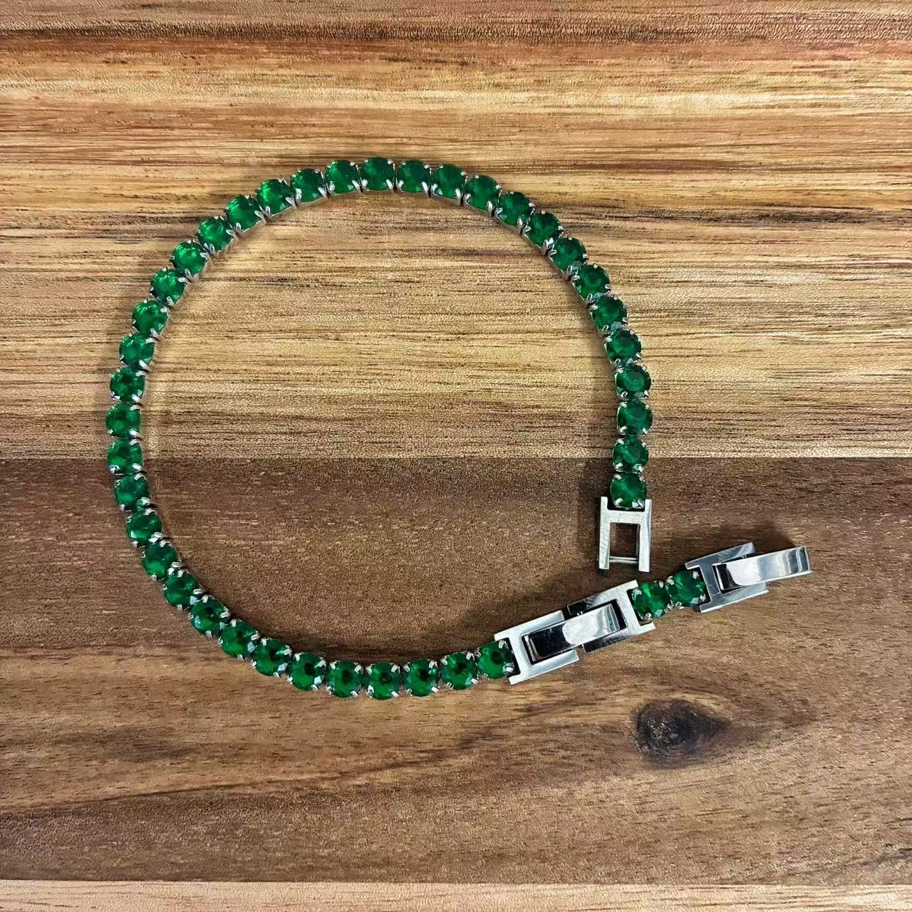 (B025) BRACCIALE TENNIS DONNA IN ACCIAIO INOX