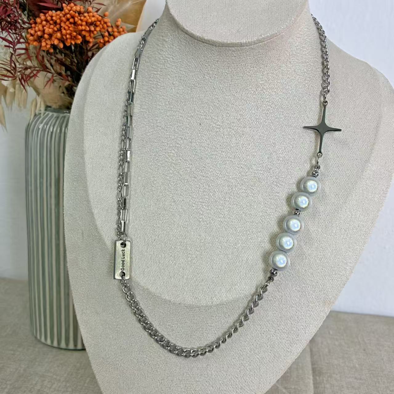 COLLANA DONNA GOOD LUCK IN ACCIAIO INOX