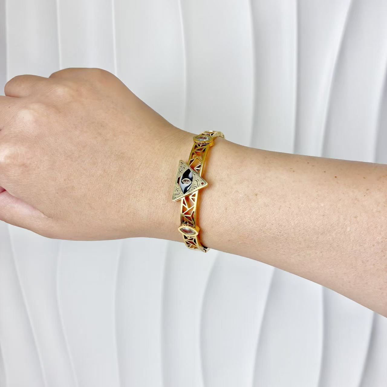 (B142)Bracciale rigido donna in acciaio inox