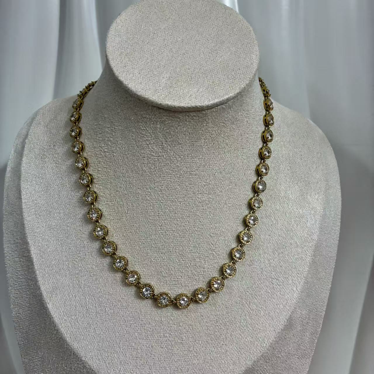 (C046) COLLANA TENNIS DONNA IN ACCIAIO INOX