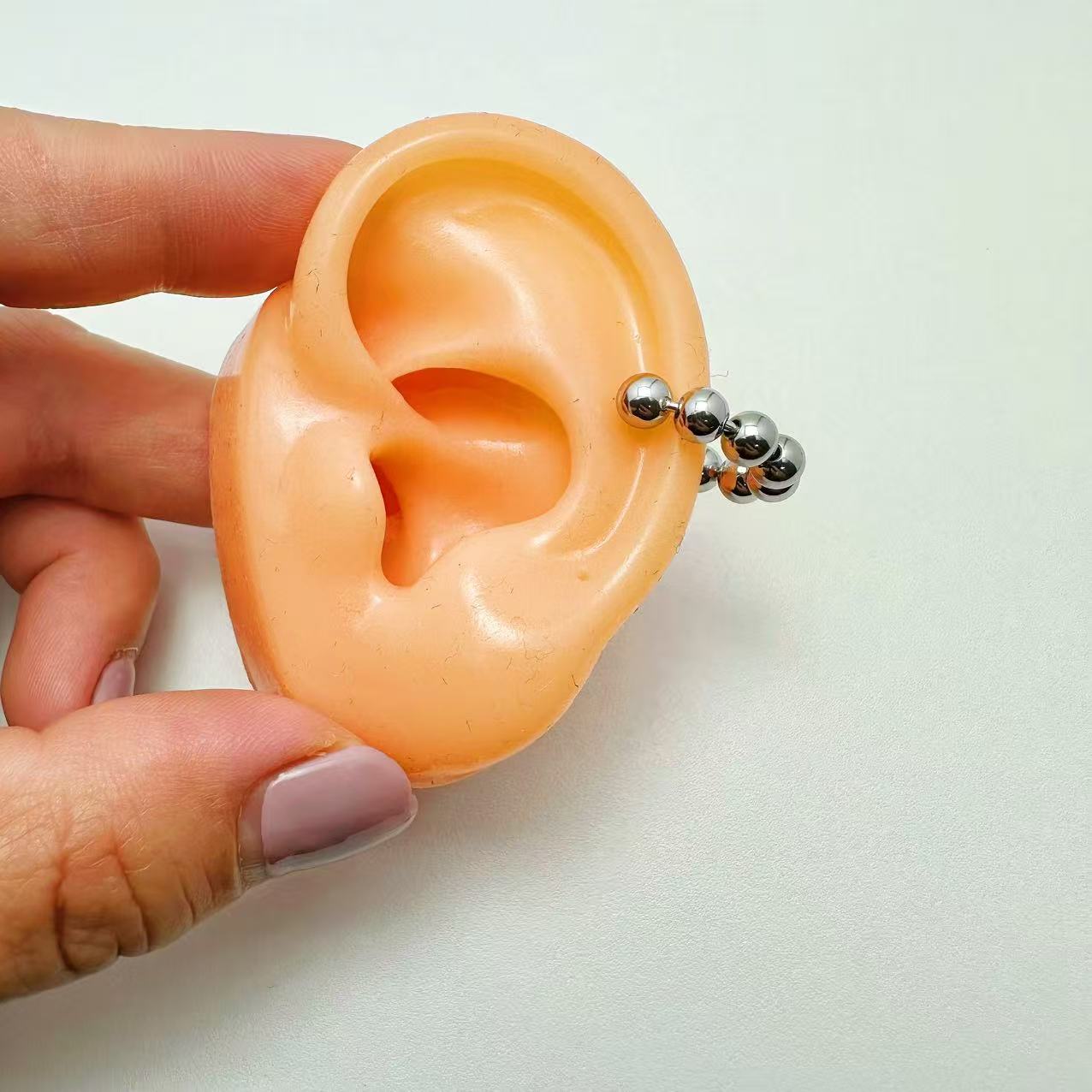 (E028)Orecchino cuff palline