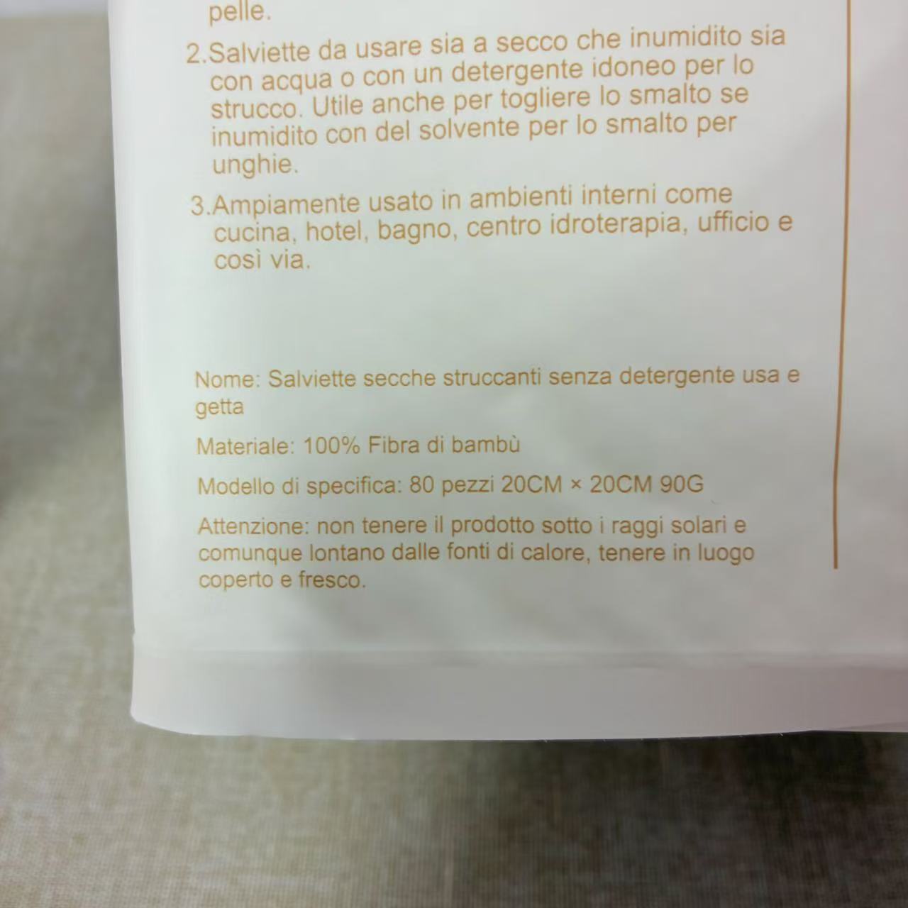 Salviettine multifunzionalità resistenti fibre di bambù 80pz