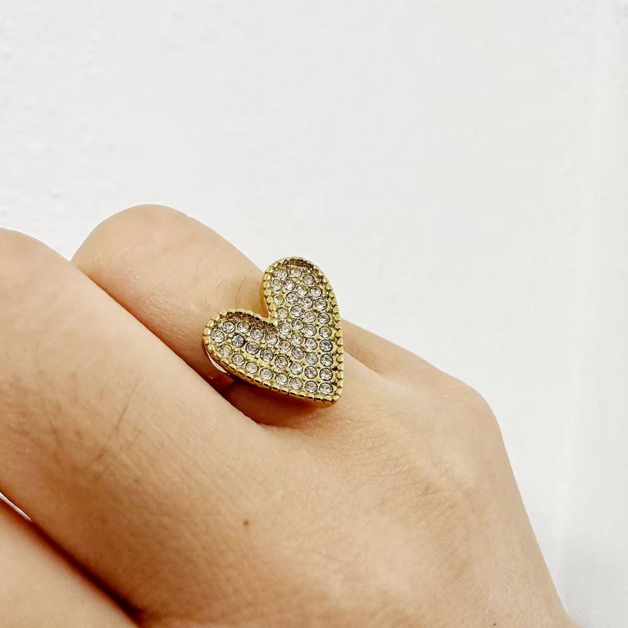 (A147)Anello cuore chevalier regolabile