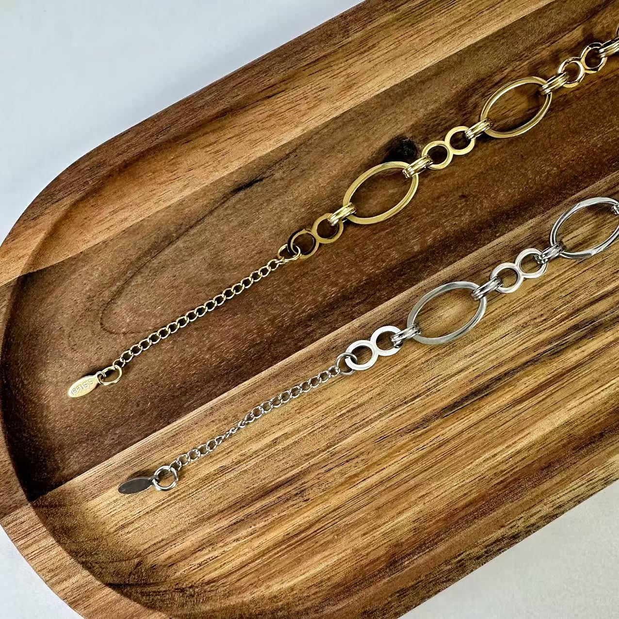 (B059) BRACCIALE DONNA IN ACCIAIO INOX CATENA