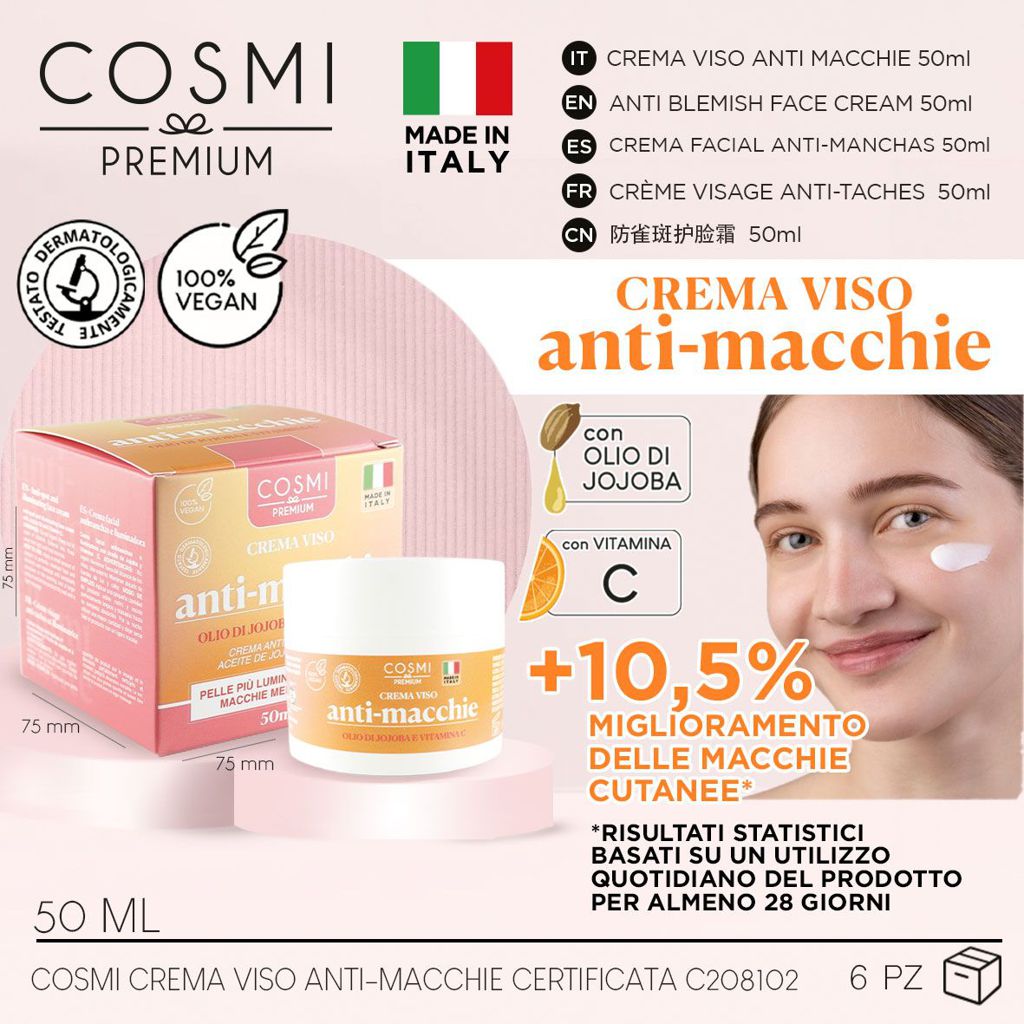 Crema Viso Anti-Macchie con Olio di Jojoba e Vitamina C