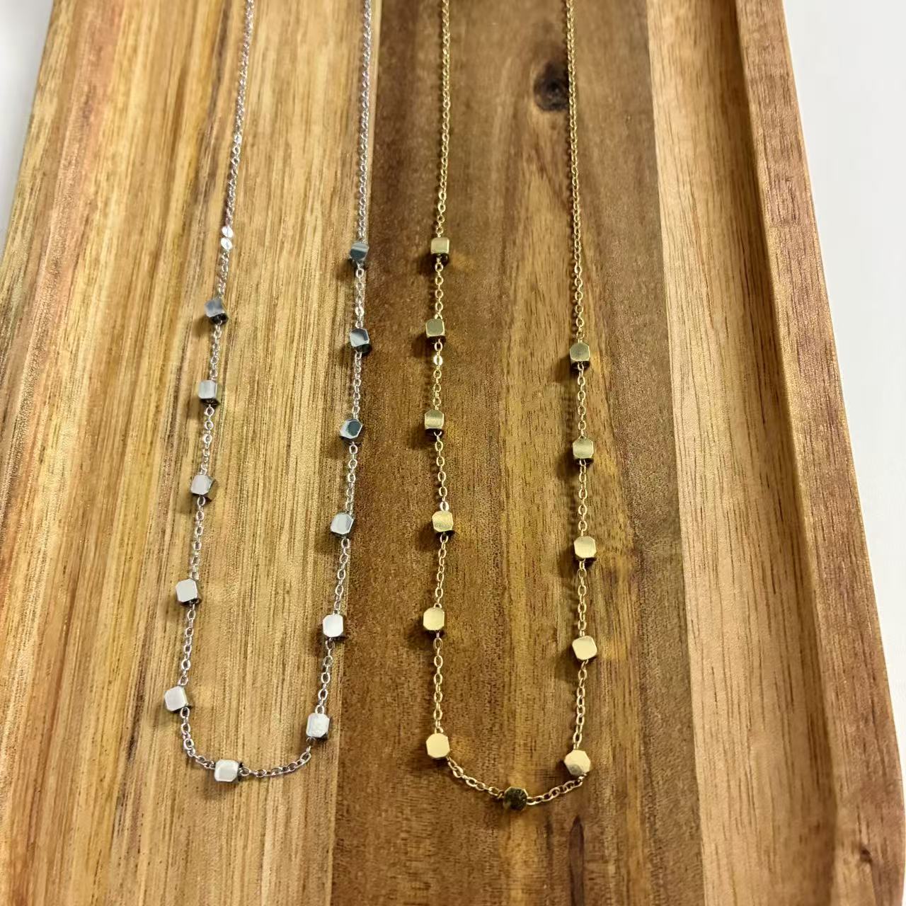 (C079) COLLANA CUBETTI | Chain necklace in stainless steel