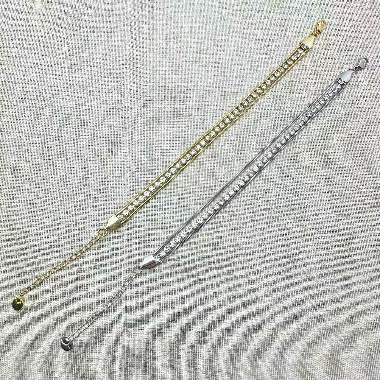 (B175)Bracciale tennis 3 fili