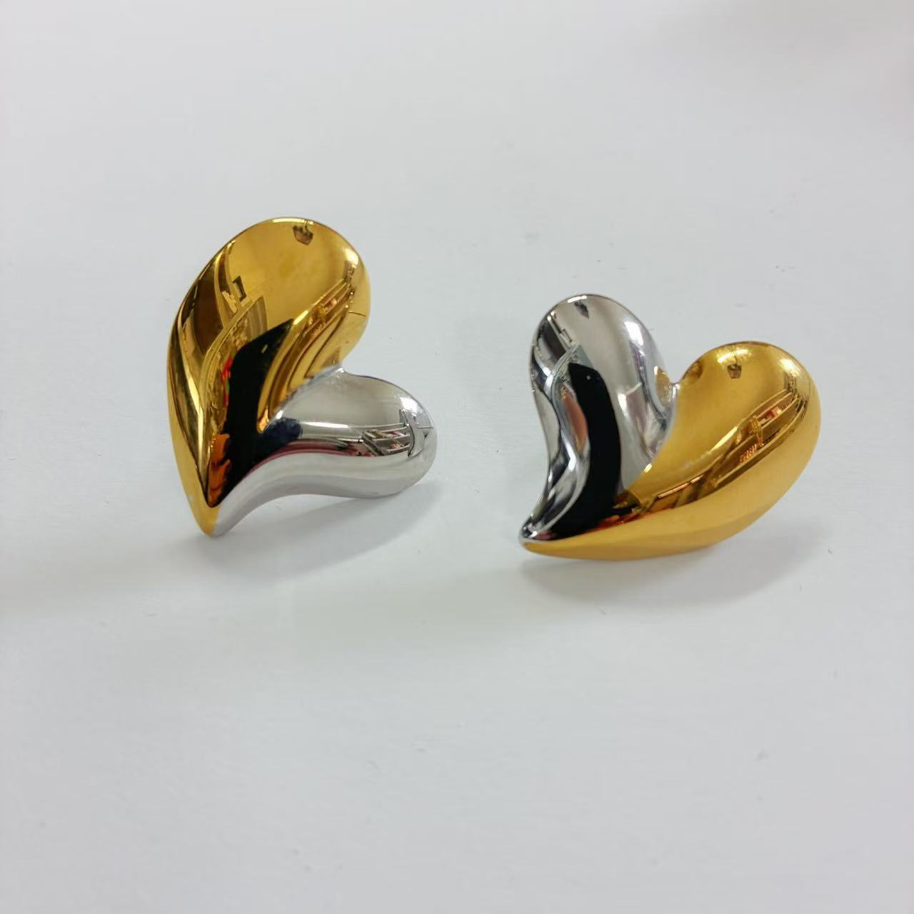 Orecchini Cuore Bicolore