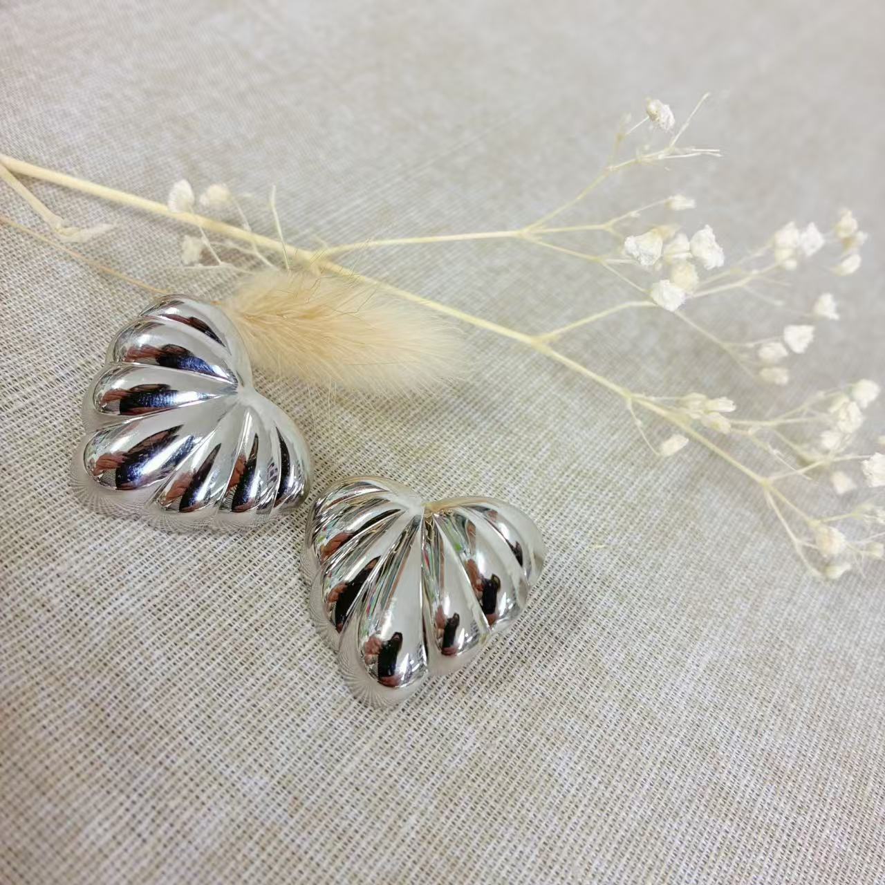 (O199)Orecchini Donna Cuore a Conchiglia