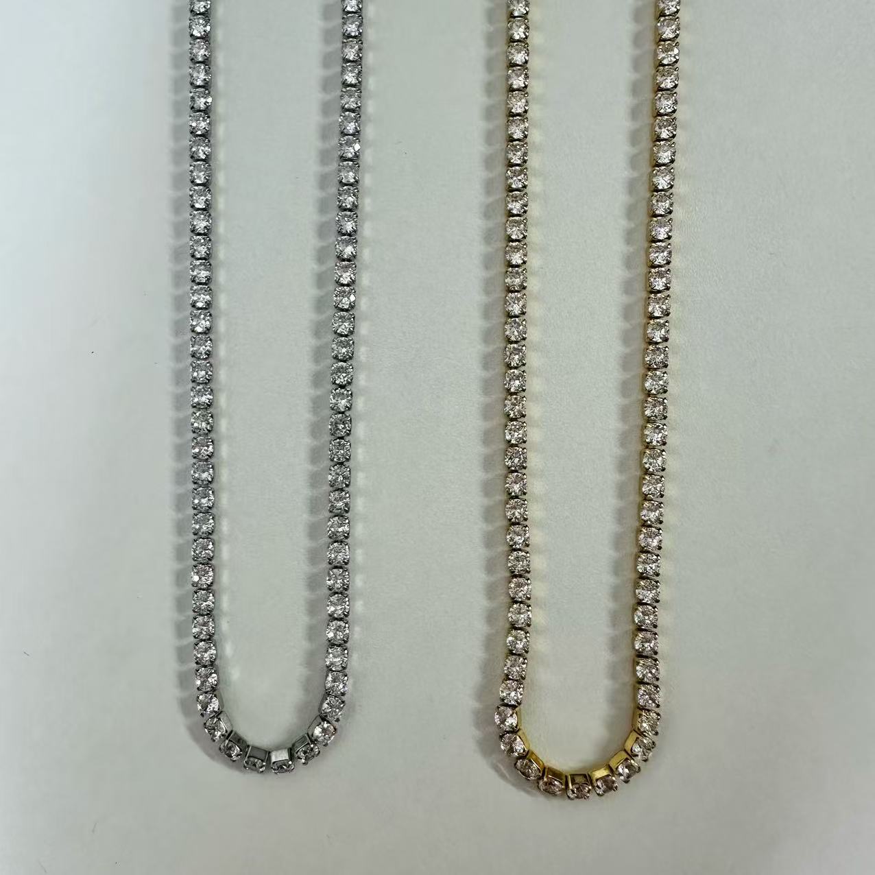 (C099)COLLANA DONNA TENNIS IN ACCIAIO INOX | WOMEN'S NECKLACE IN STAINLESS STEEL