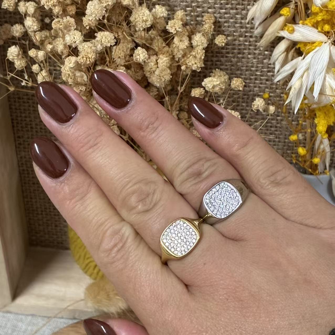 Anello pavé brillante