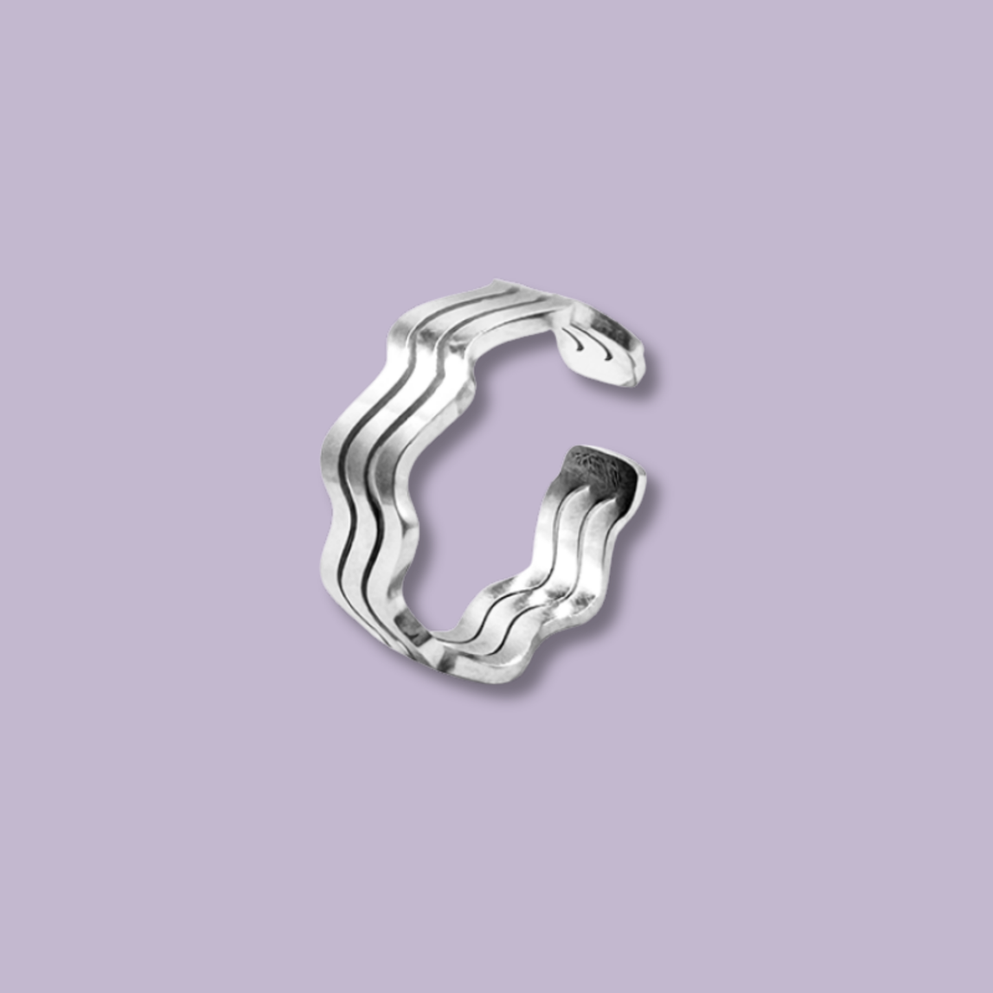 (A172)Anello tre fascie ondulato