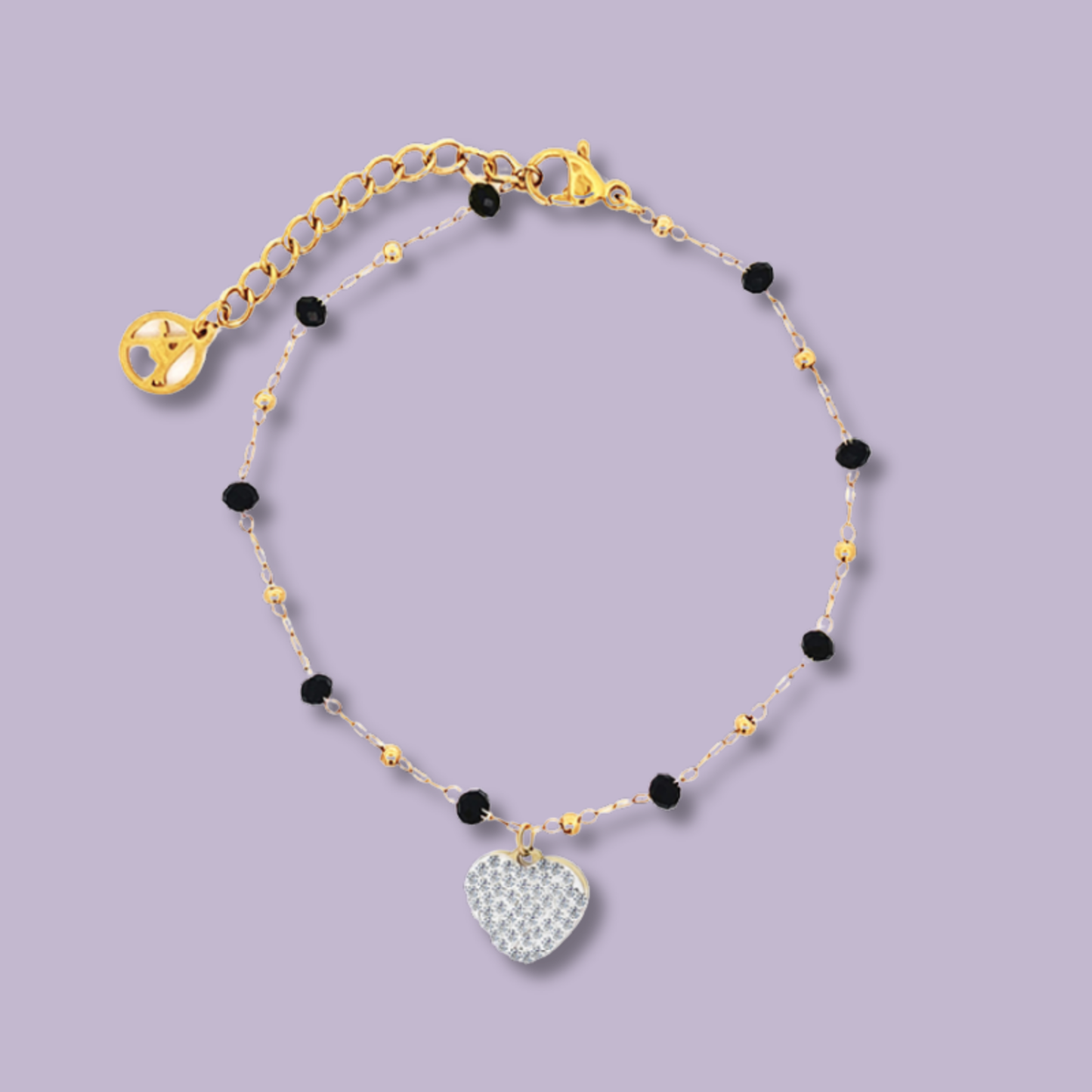 (B178)Bracciale pepite con cuori