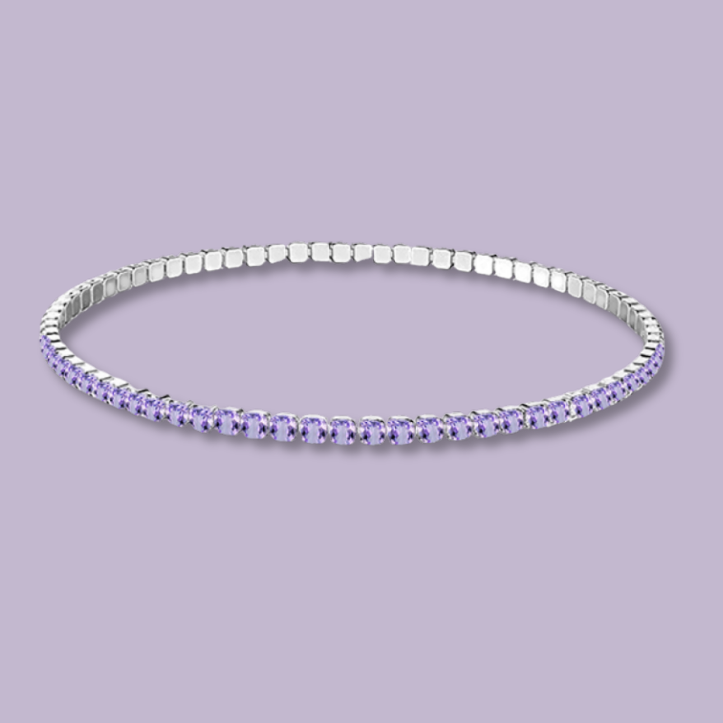 (B167)Bracciale tennis elastico un acciaio inox