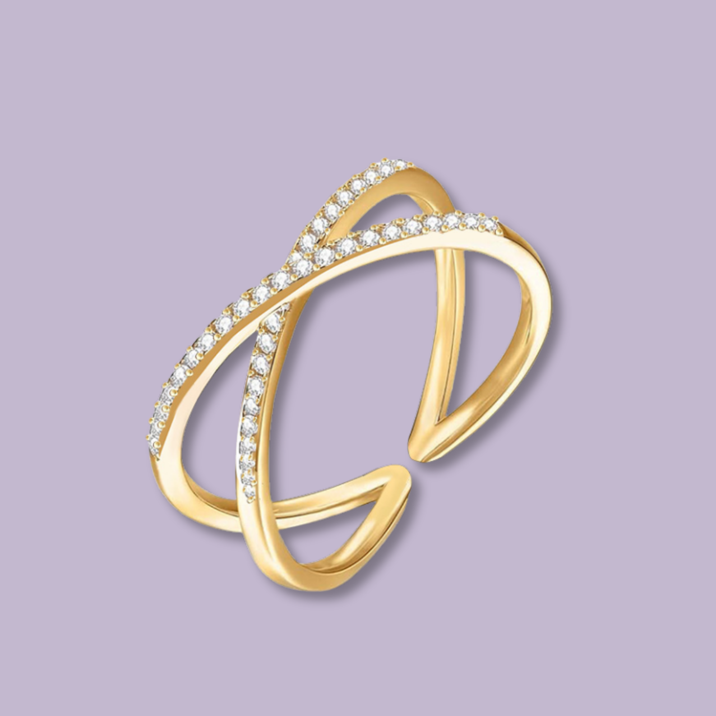 (A157)Anello X con pave'