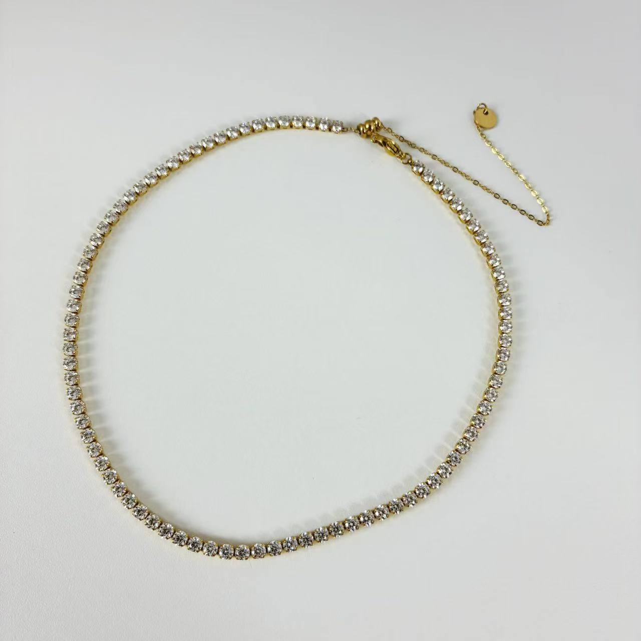 (C354)Collana tennis con cursore