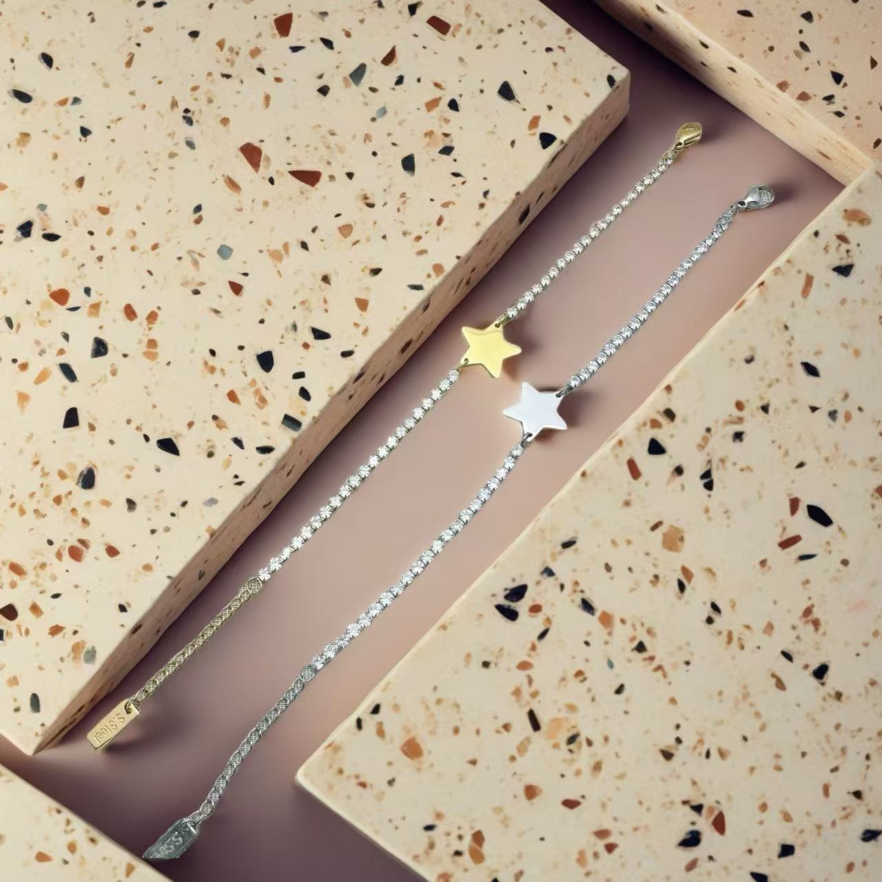 (B176)Bracciale tennis stella