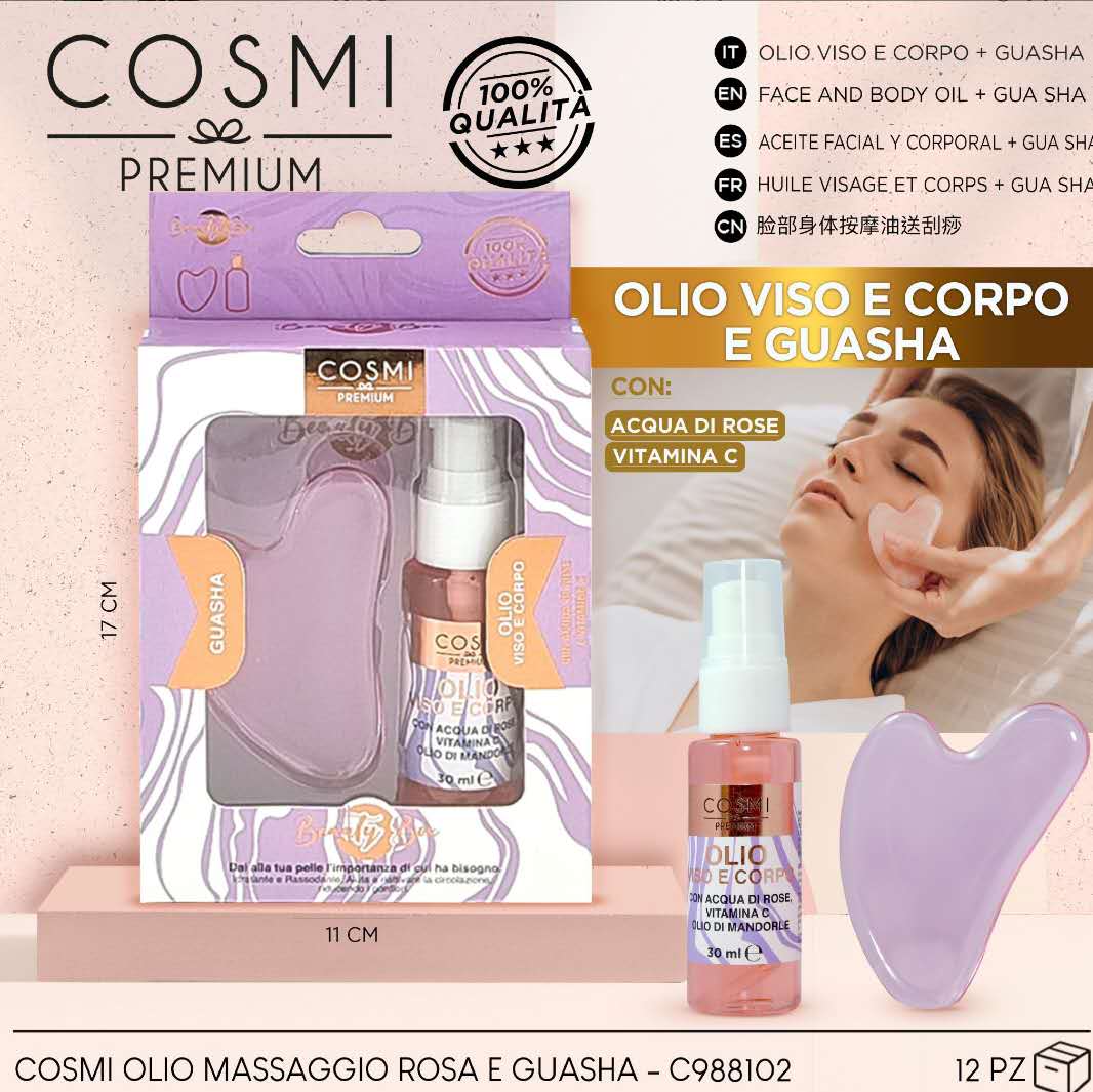 KIT olio viso e corpo e Guasha acqua di rose