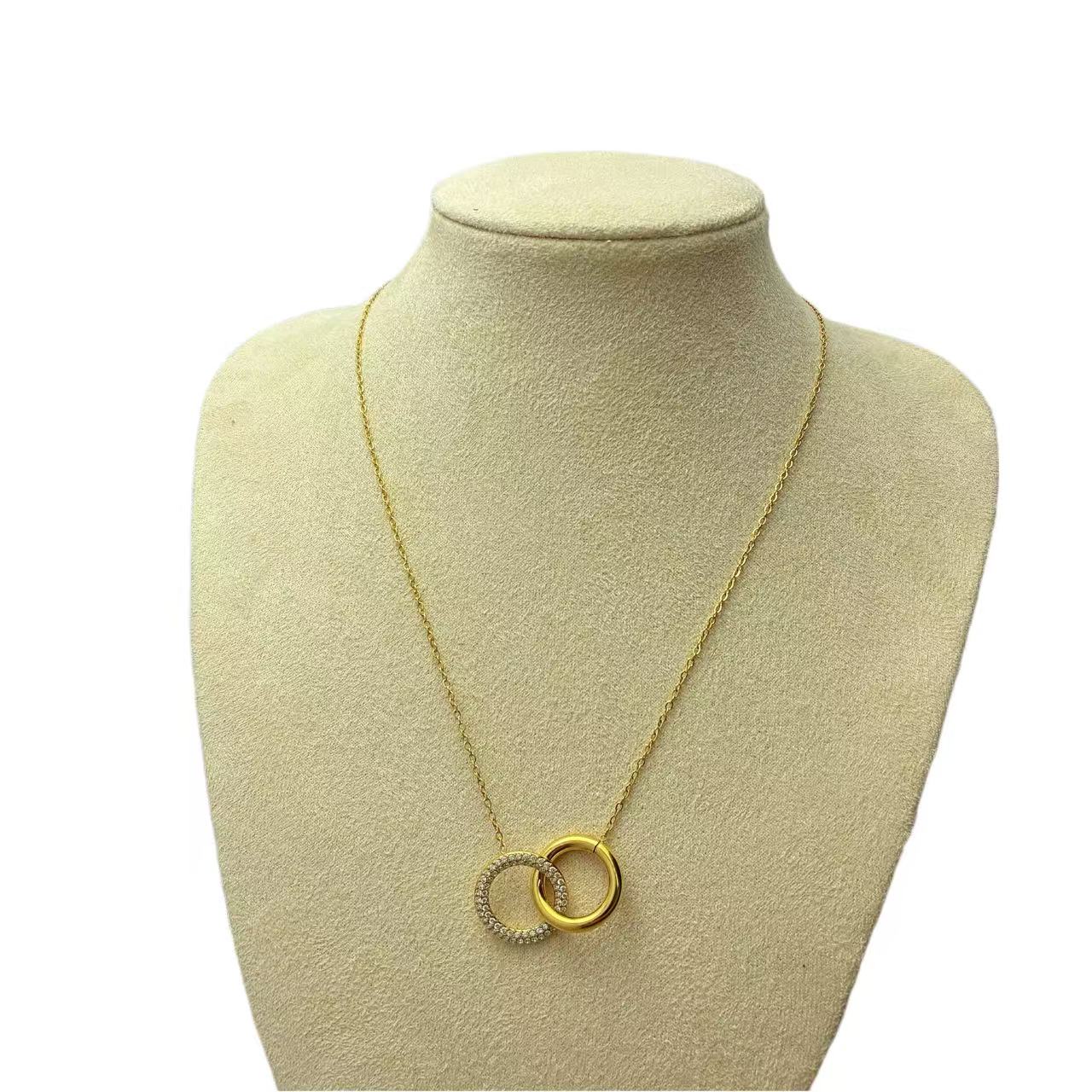 (C349)Collana cerchi infiniti