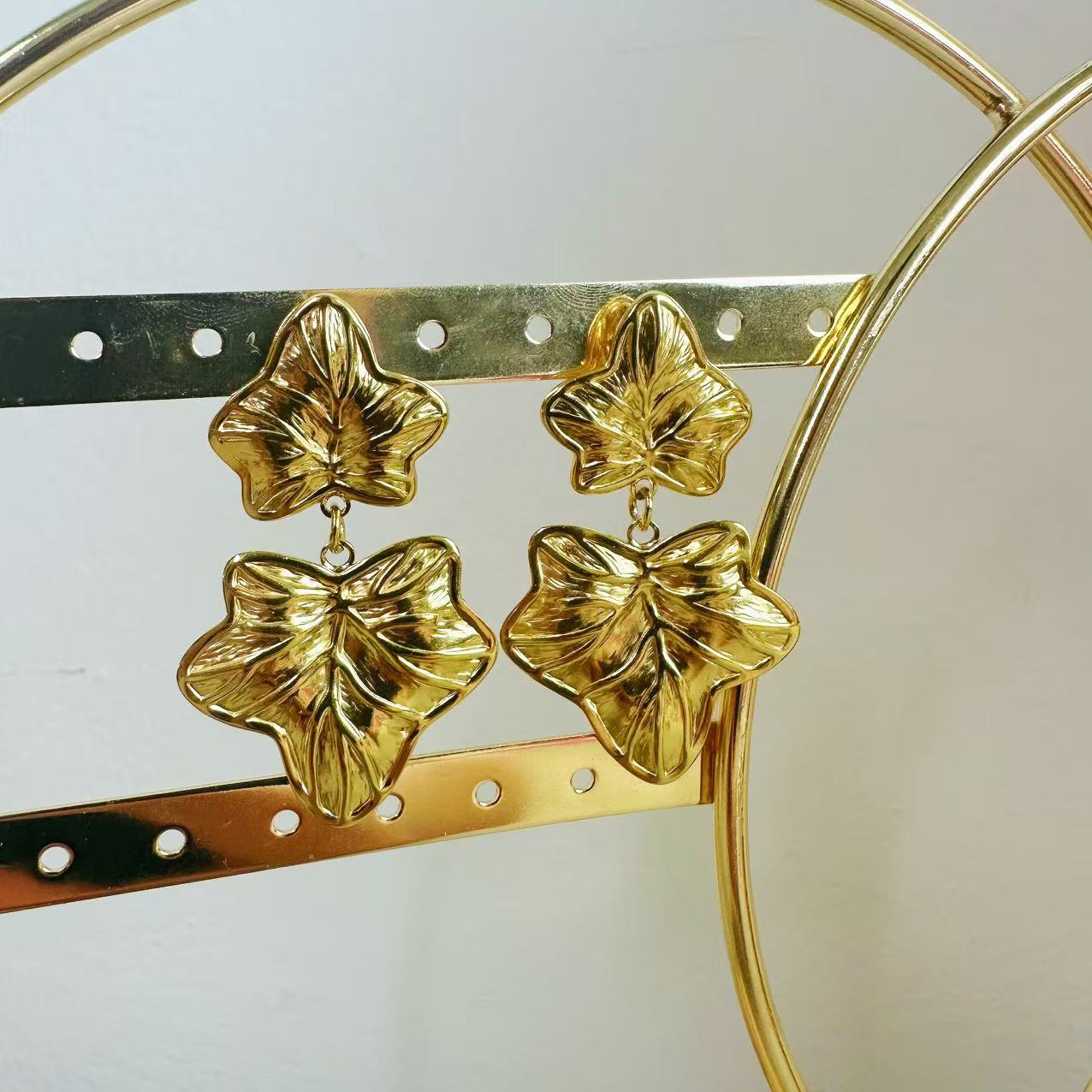 (O236)Orecchini foglie