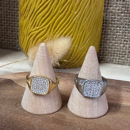 Anello pavé brillante