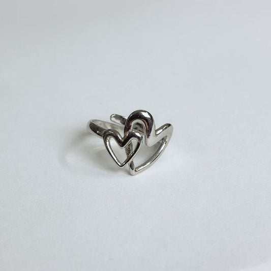 Anello Cuori Intrecciati – Acciaio Inossidabile