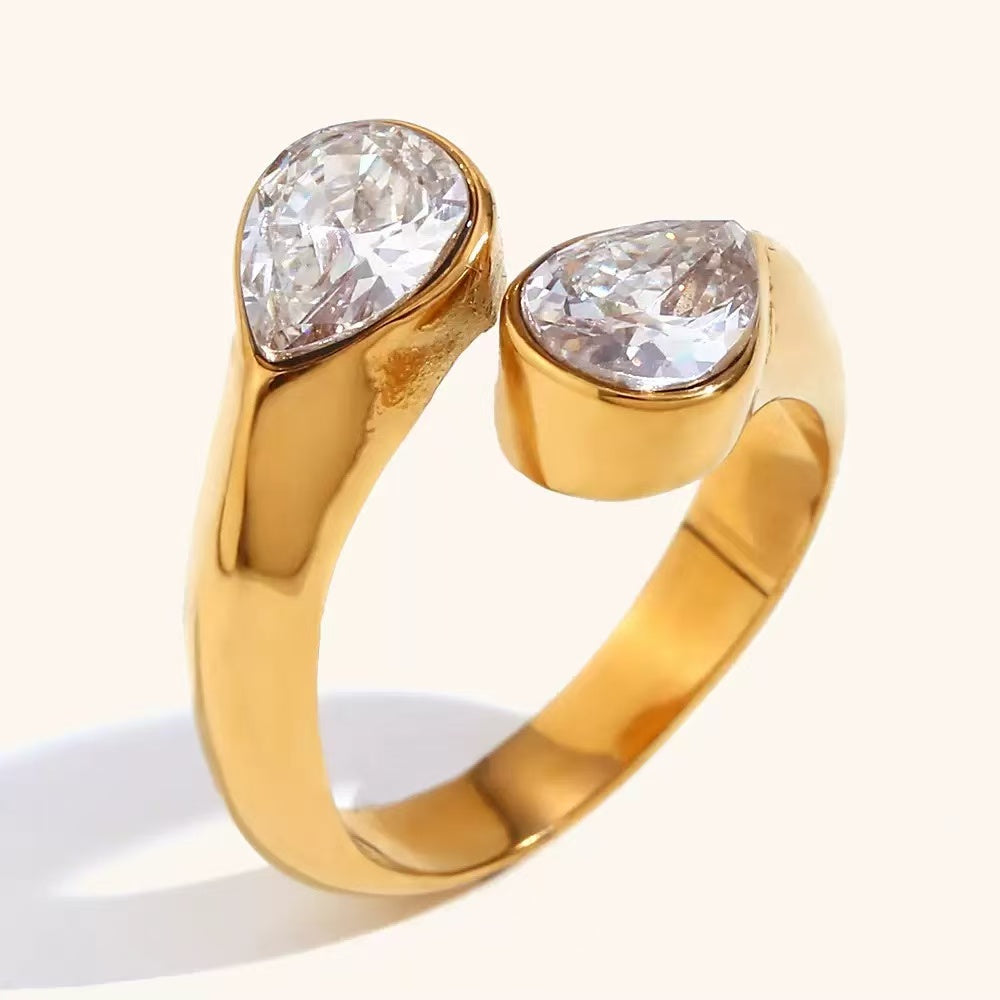 Anello "Waterdrop" | in acciaio inox