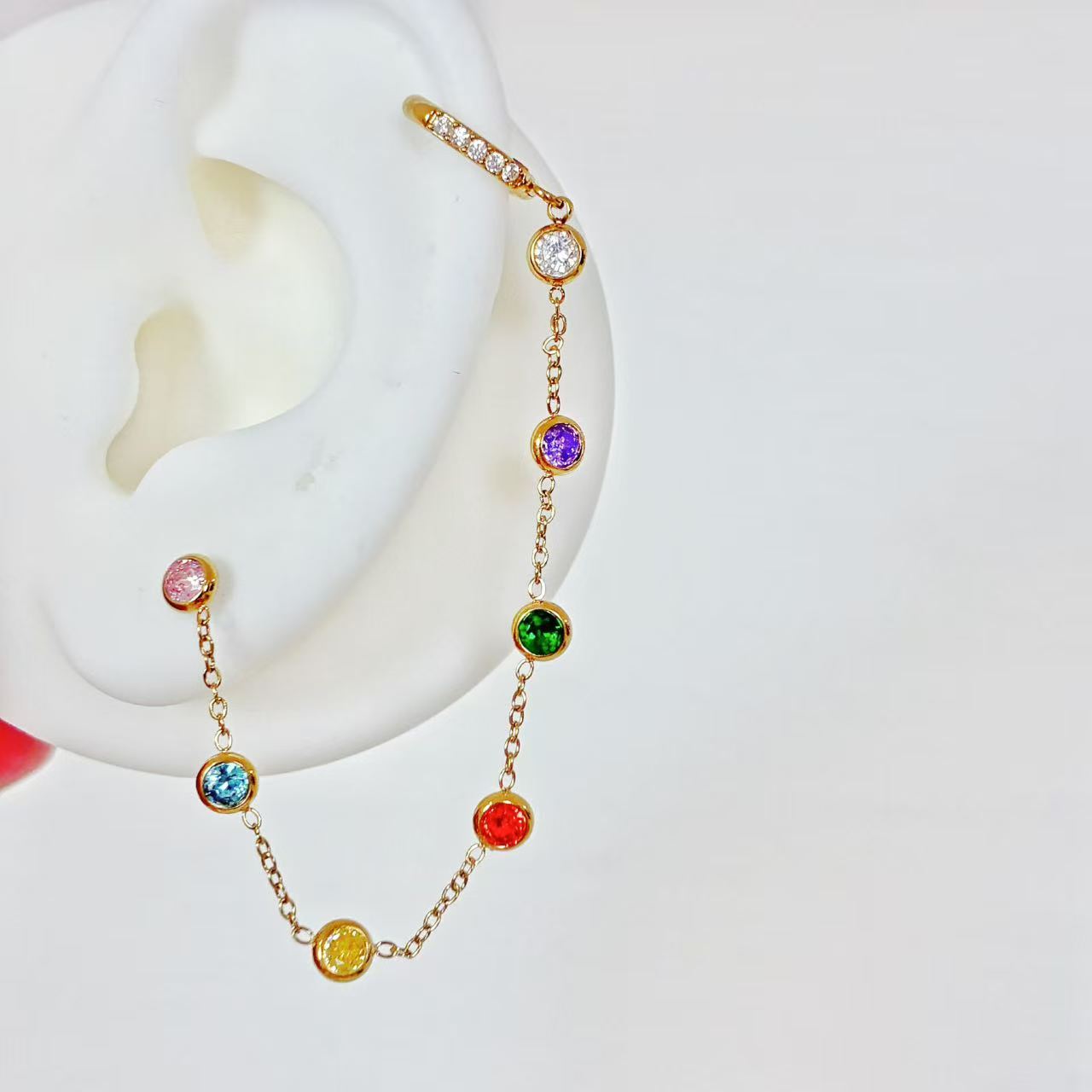 Ear cuff “Filo di Stelle” | in acciaio inox