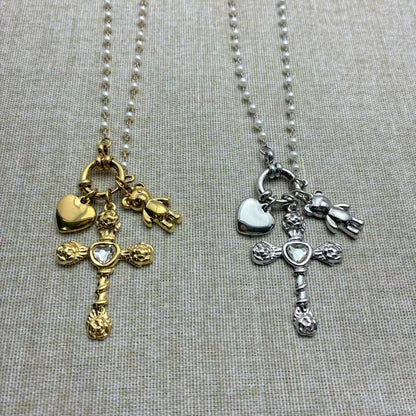 (C346)Collana con ciondoli