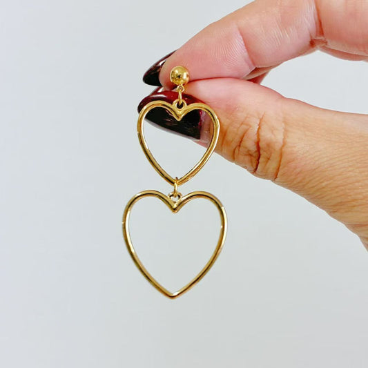 (O208)Orecchini Donna Cuore Cavo