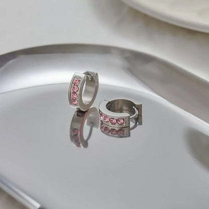 Orecchini Minimal con Dettagli Rosa — Delicatezza Moderna e Charme Romantico