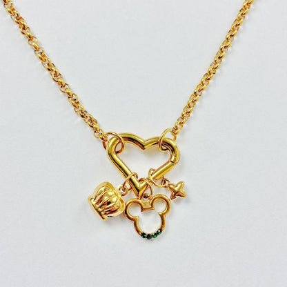Collana “Royal Mouse Charm” – Cuore, Corona &amp; Stellina