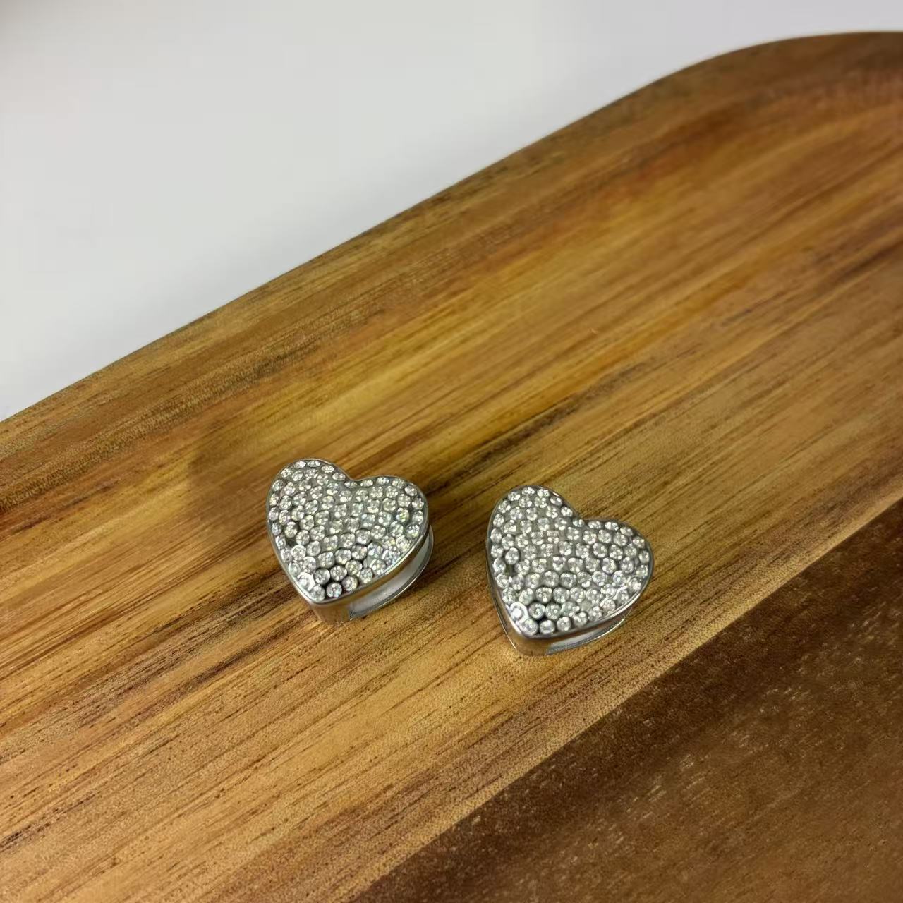 (O073)ORECCHINI PENDENTI CON ZIRCONI IN ACCIAIO INOX