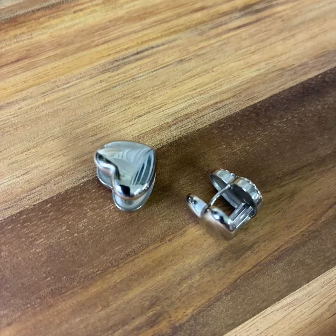 (O073)ORECCHINI PENDENTI CON ZIRCONI IN ACCIAIO INOX