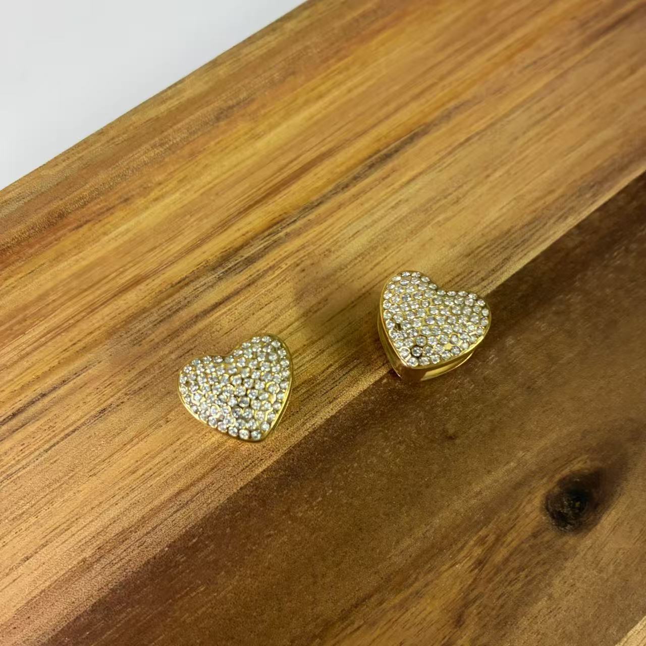 (O073)ORECCHINI PENDENTI CON ZIRCONI IN ACCIAIO INOX