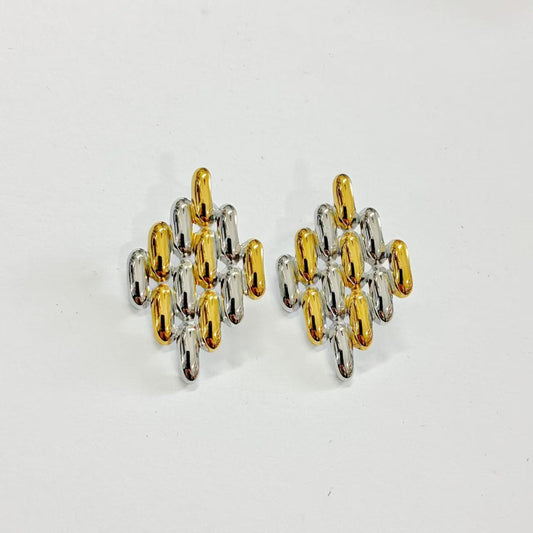 Orecchini Geometric Chic – Bicolore