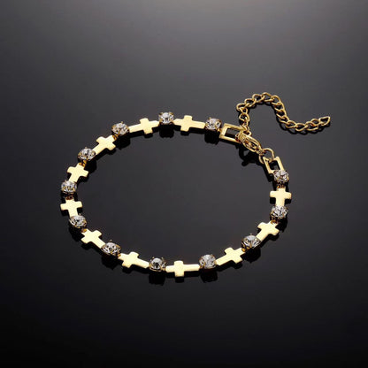 (B187)  Bracciale con croci e punto luce