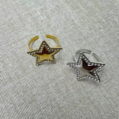 (A170)Anello stella con zirconi