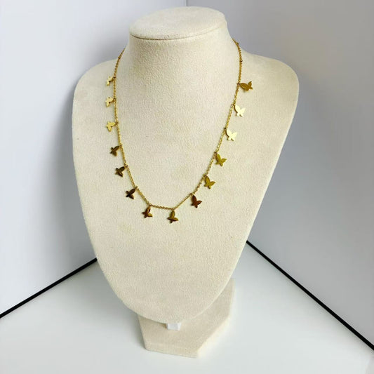 (C372)Collana Romantica con Piccole Farfalle