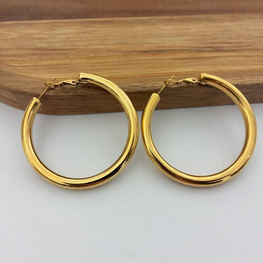 Orecchini a Cerchio Dorati – Classic Bold Hoops