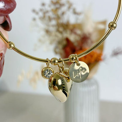 Bracciale “Essenza di Vita” – Charme con Cuore Pendente