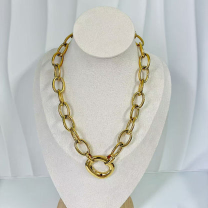 (C193)Collana ciambella girocollo in acciaio inox