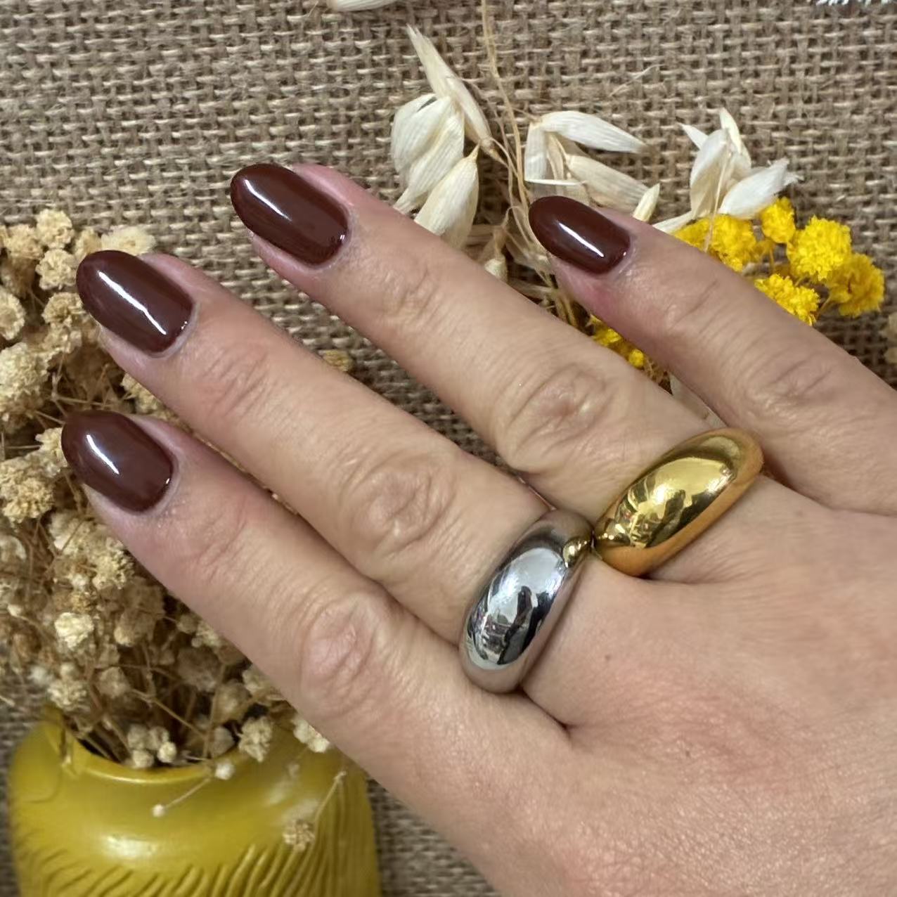 Anello bombato cerchio minimal