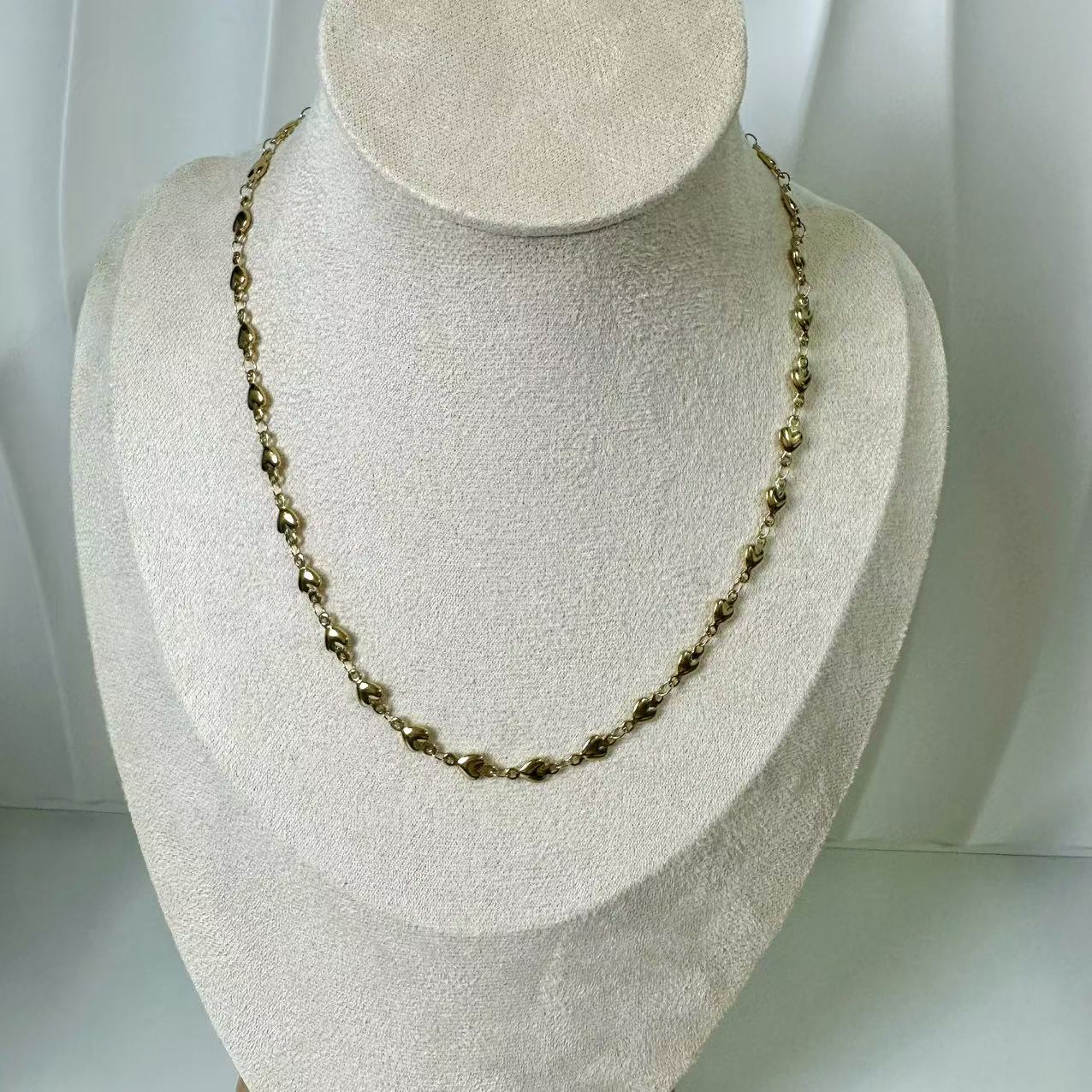 (C118)Collana cuoricini girocollo in acciaio inox