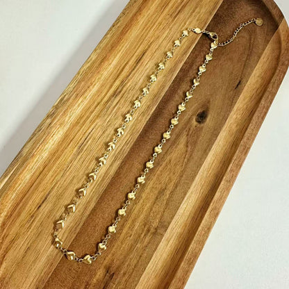 (C118)Collana cuoricini girocollo in acciaio inox